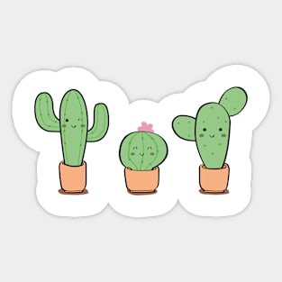 Three cute cactus Sticker